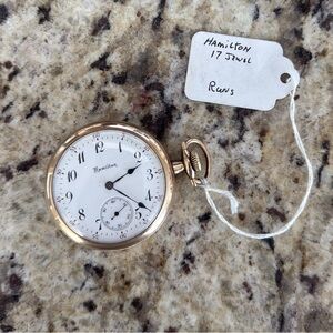 Hamilton Gold Engraved Pocket Watch